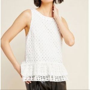 Anthropologie Monika Beaded Eyelet Blouse